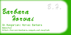 barbara horvai business card